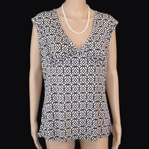 BCBG Paris Women's Size XL Chain Link Circle Diamond Print Stretchy Tank Top